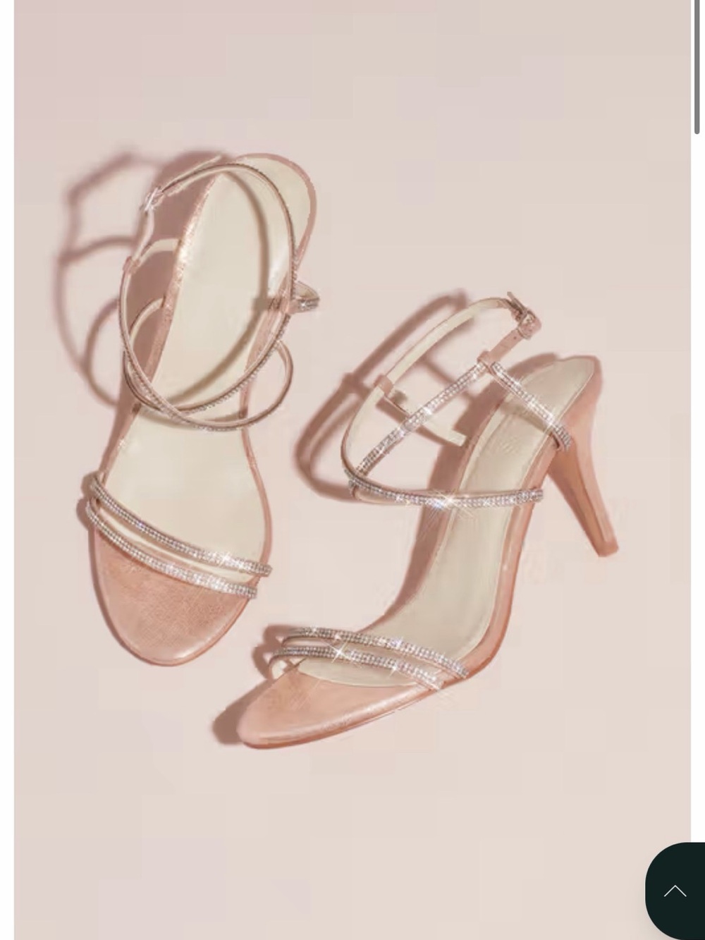 David's Bridal Rose Gold Jeweled Strappy Heels
